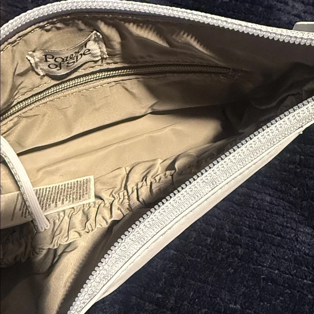Athleta Light Blue Nylon Zip Cosmetic Pouch with Front Pocket